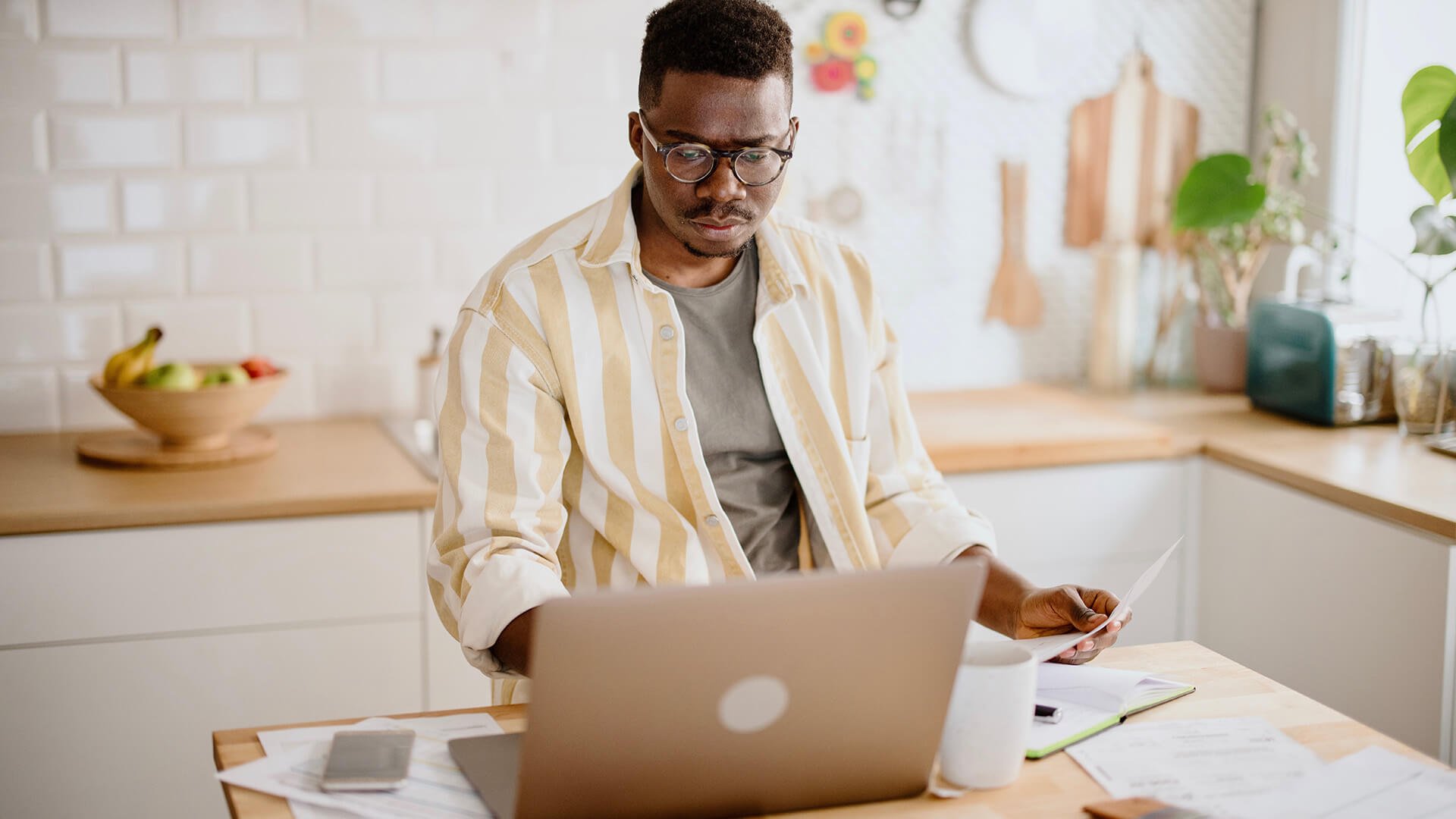 Young man working on his laptop